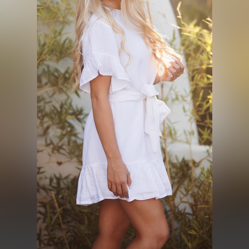 Urban outfitters white dress with belt